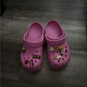 CROCS Pink Clogs with Cute Charms
